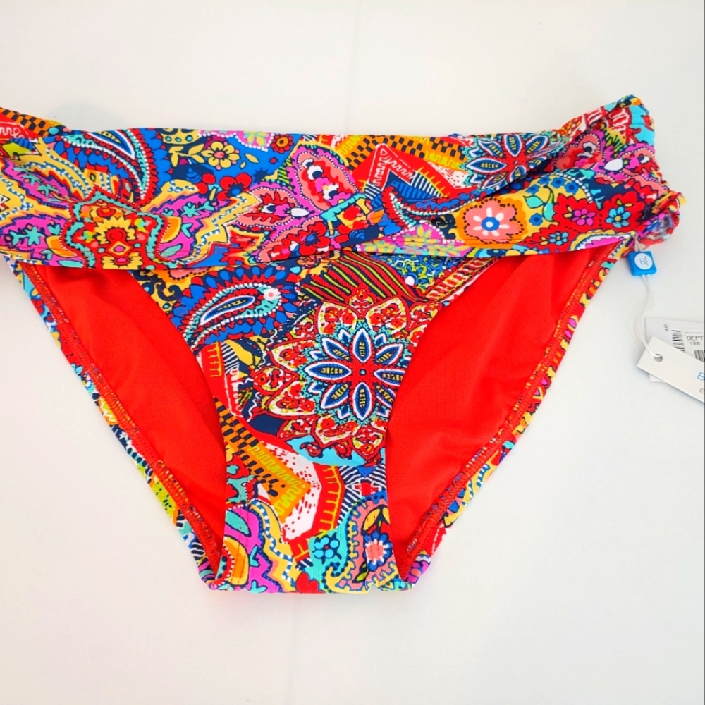 Women's Bikini Bottoms Size 8 Multi Color Paisley